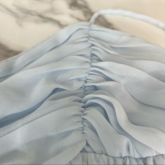 Lulus Blue pleated MIDI Dress - Picture 5 of 6